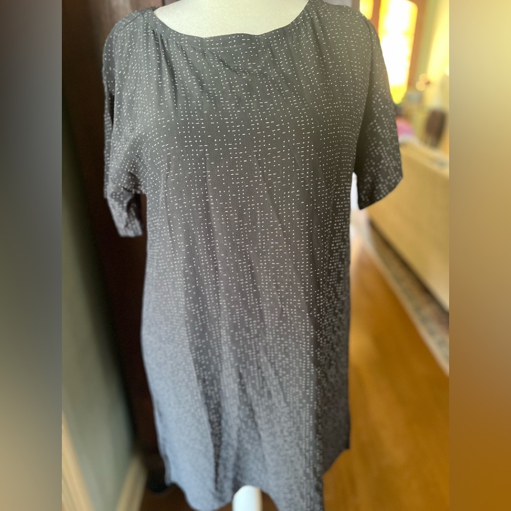 Eileen Fisher Asymmetrical Tunic Dress Charcoal Gray Lyocell Minimalist Capsule